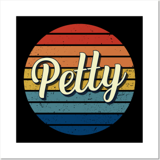 Petty Name Personalized Vintage Retro Circle Posters and Art